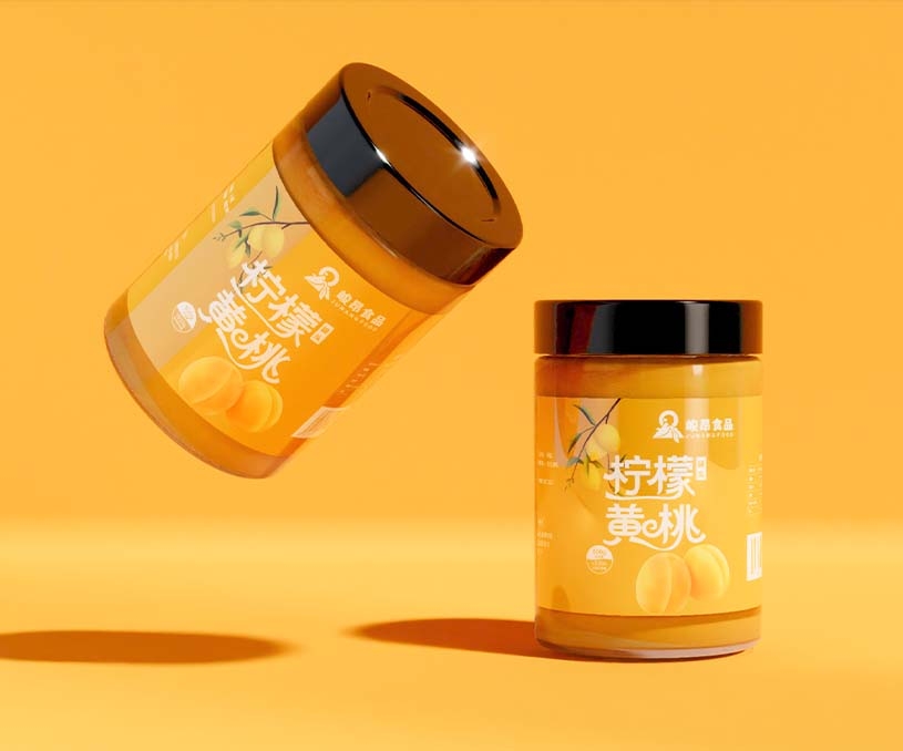 檸檬黃桃罐頭包裝設計
